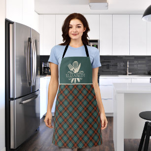Stylish Red & Cream Tartan – Perfect for Cooking Apron