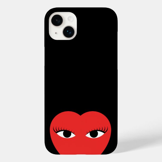 Stylish Red Cute Heart with Eyes  Case-Mate iPhone Case (Back)