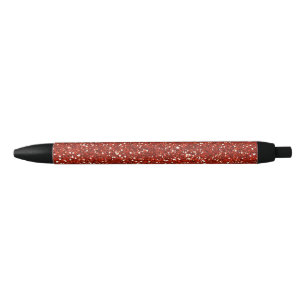 Stylish Red Glitter Black Ink Pen