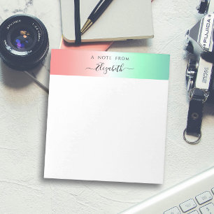 Stylish Red Green White Gradient Black Script Name Notepad