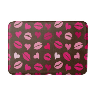 Stylish Red Heart Love Gift for Valentine’s Day Bath Mat