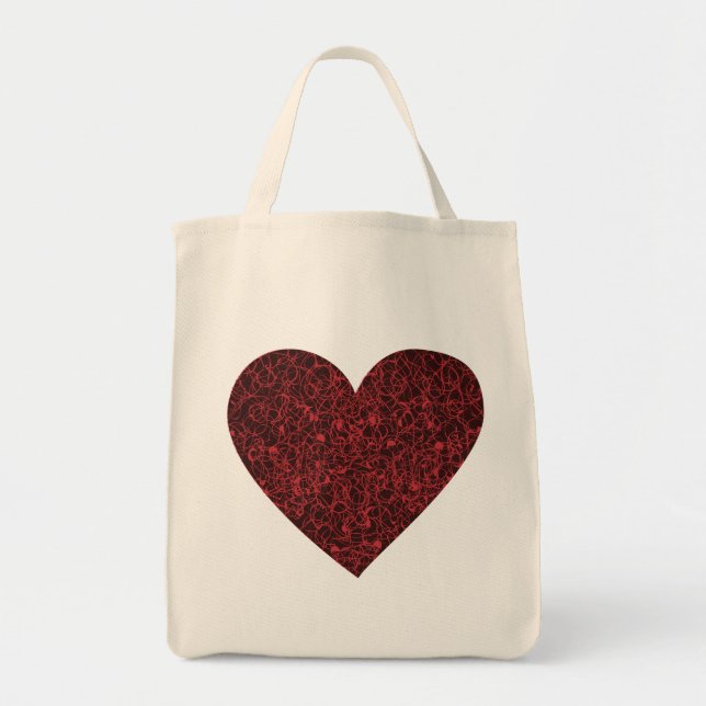 Stylish Red Heart Love Theme  Tote Bag (Front)