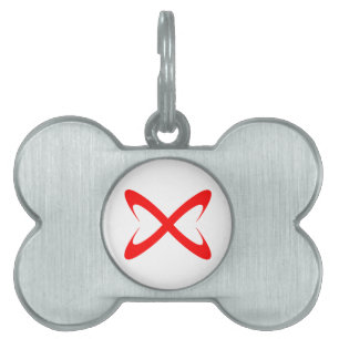 Stylish Red Letter X Monogram Pet ID Tag