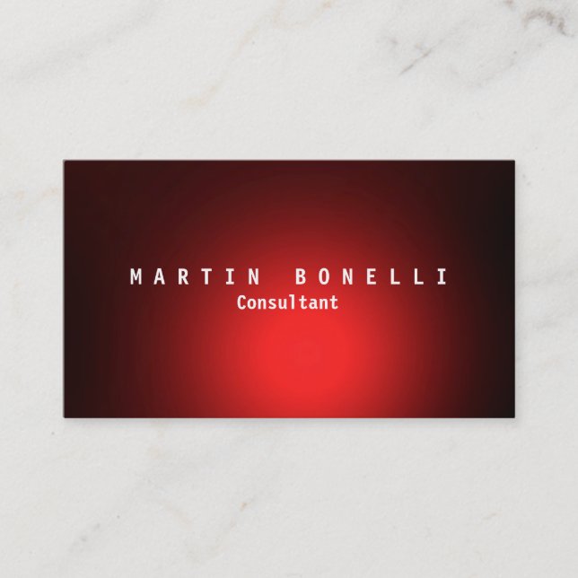 Stylish Red Plain Clean Business Card (Front)
