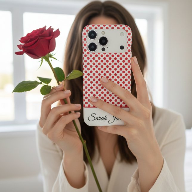 Stylish red polka dots pattern custom aesthetic (Creator Uploaded)