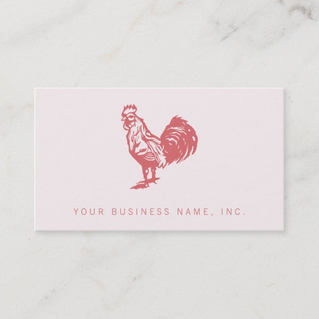 Stylish Red Rooster Business Card (Front)