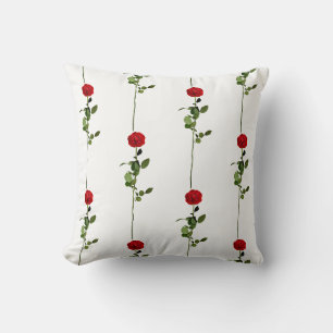 Stylish Red Rose Throw Pillow