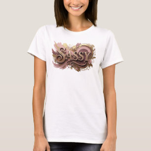 Stylish Red SASSY Print T-Shirt