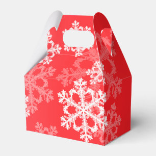 Stylish Red Snowflakes Modern Christmas pattern Favor Box