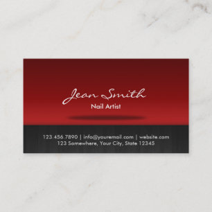 Stylish Red Stage Nail Art Business Card