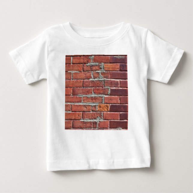 Stylish Red Textured Brick Wall Baby T-Shirt (Front)