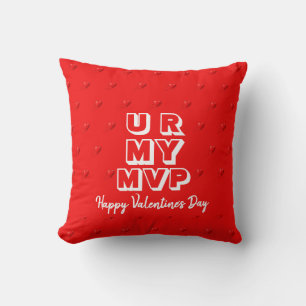 Stylish Red U R MY MVP Valentines Day Throw Pillow