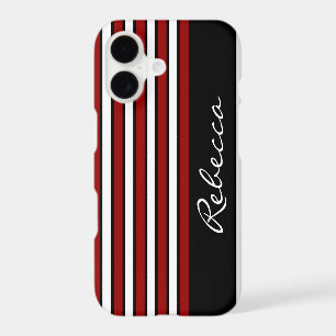 Stylish red white and black stripes