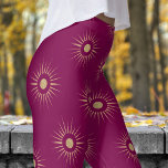 Stylish Red Wine Sun Burst Pattern Leggings<br><div class="desc">Bold and Beautiful: Let your style shine with these Sun Burst leggings! Featuring a chic, eye-catching design, these leggings are perfect for adding a burst of colour and energy to any outfit. Whether you’re working out or lounging, make a bold statement and light up your wardrobe. Get yours now and...</div>