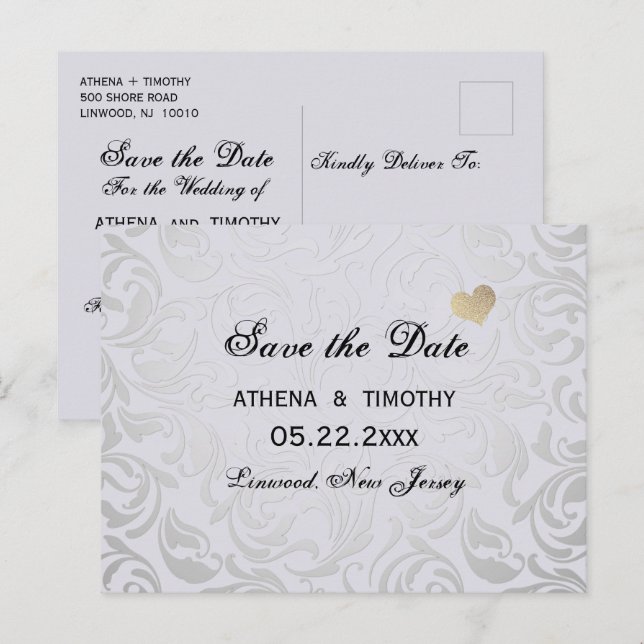 Stylish Regency Era Save the Date Wedding Postcard (Front/Back)