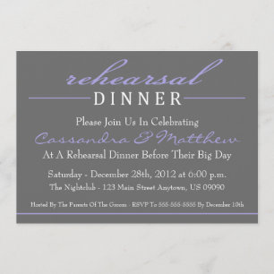 Stylish Rehearsal Dinner Party Invitation (Purple)