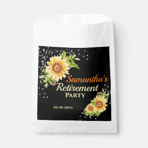 Stylish Retirement Party Yellow Floral Sunflower Favour Bag