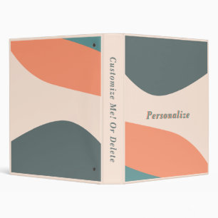 Stylish Retro Abstract Colour Design Personalize Binder