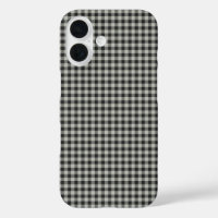 Stylish Retro Black and Grey Gingham Plaid Pattern