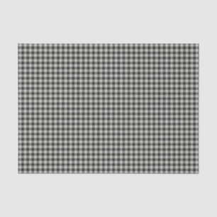 Stylish Retro Black and Grey Gingham Plaid Pattern Tissue Paper