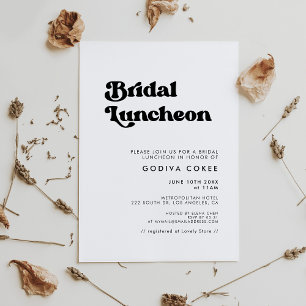 Stylish retro black & white Bridal luncheon Invitation