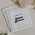 Stylish retro black & white Bridal Shower Napkin<br><div class="desc">A retro chic theme: adopt this slightly vintage and stylish typographic design for your Bridal Shower stationery,  with a classic black and white theme. Customizable text colours and backgrounds.</div>