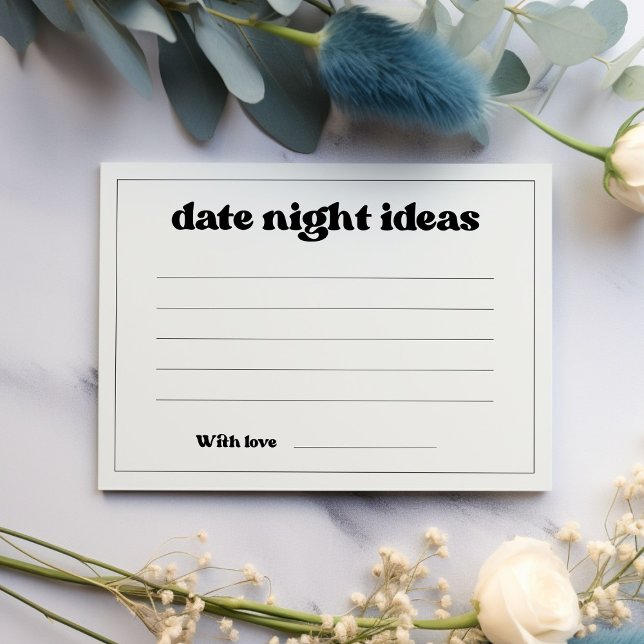 Stylish retro black & white Date night ideas  Enclosure Card (Creator Uploaded)