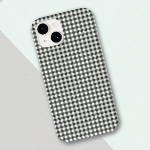 Stylish Retro Black White Gingham Plaid Pattern iPhone 12 Pro Max Case