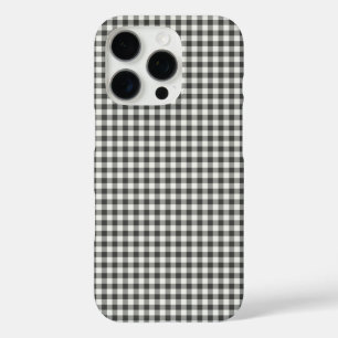 Stylish Retro Black White Gingham Plaid Pattern iPhone 16 Pro Case