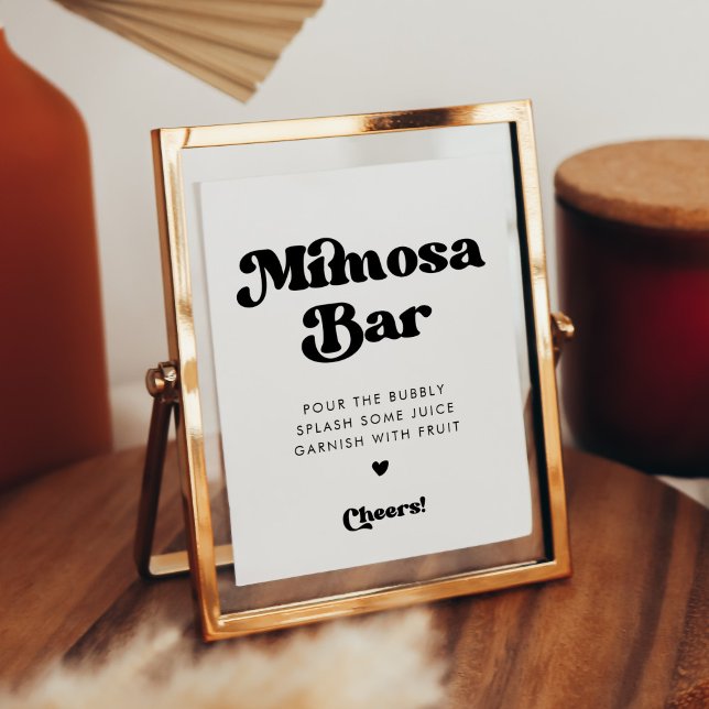 Stylish retro black & white Mimosa bar sign (Creator Uploaded)