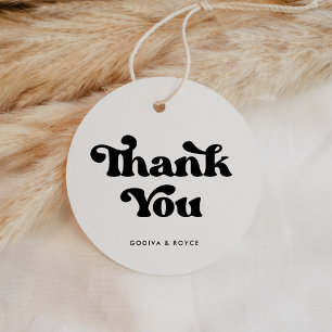 Stylish retro black & white wedding favour tags