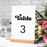 Stylish retro black & white wedding table number<br><div class="desc">A retro chic theme: adopt this slightly vintage and stylish typographic design for your wedding stationery,  with a classic black and white theme. Customizable text,  colours and backgrounds.</div>