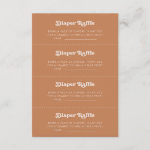 Stylish retro Brown sugar Diaper Raffle game card