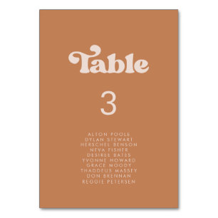 Stylish retro brown sugar seating chart cards