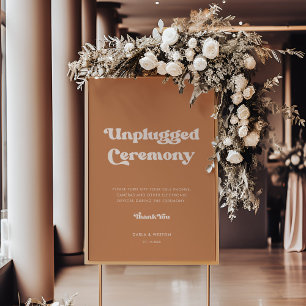 Stylish retro brown sugar Unplugged ceremony Poster