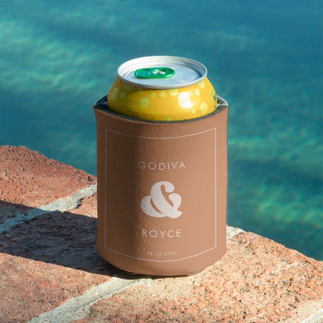Stylish retro Brown sugar Wedding Can Cooler (In Situ Pool)
