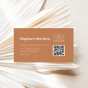 Stylish retro Brown sugar Wedding Capture the love Enclosure Card