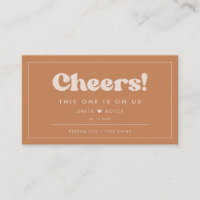 Stylish retro Brown sugar Wedding Drink ticket