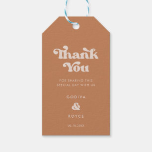 Stylish retro Brown sugar Wedding Gift Tags