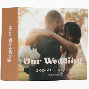 Stylish retro Brown sugar Wedding photo album Binder