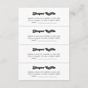 Stylish retro Diaper Raffle game card