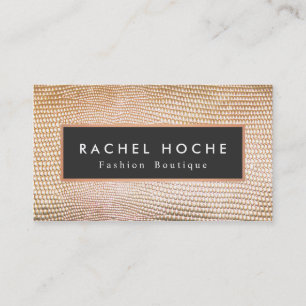 Stylish Retro Gold Snake Skin Fashion Boutique Business Card