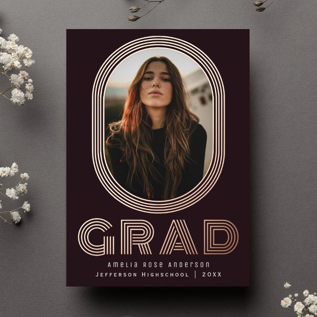 Stylish Retro Graduation Photo Announcement (Creator Uploaded)