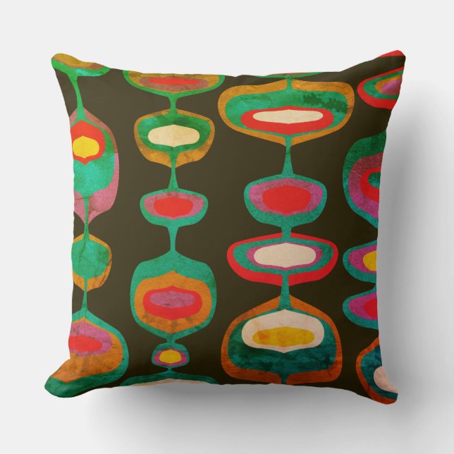 Stylish retro mod 60s 70s mod decor pillow (Front)