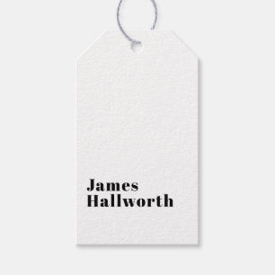 Stylish Retro Modern Lettering   Editable Black Gift Tags