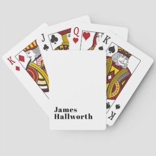 Stylish Retro Modern Lettering   Editable Black Playing Cards