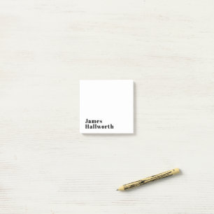 Stylish Retro Modern Lettering   Editable Black Post-it Notes