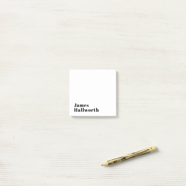 Stylish Retro Modern Lettering | Editable Black Post-it Notes (On Desk)