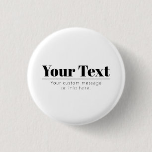Stylish Retro-modern Text   Black & White 1 Inch Round Button