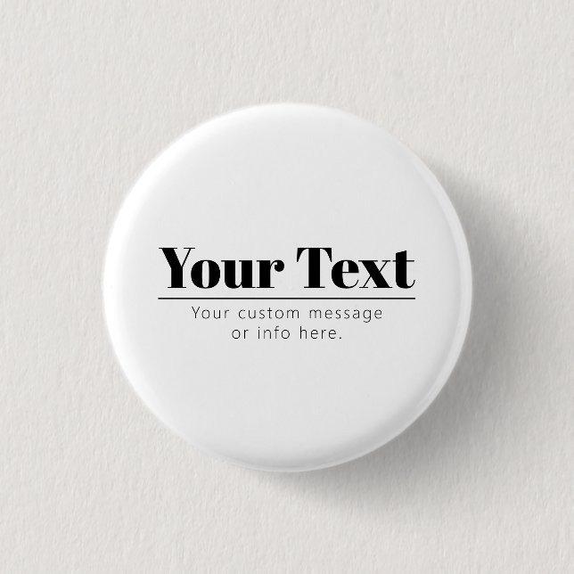 Stylish Retro-modern Text | Black & White 1 Inch Round Button (Front)